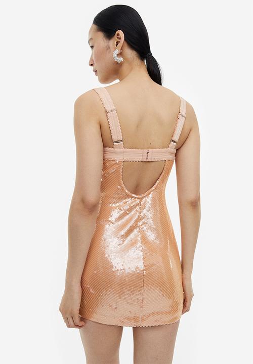 H&M - H&M Studio: Sequined mini dress - beige