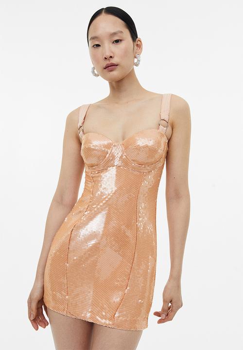 H&M - H&M Studio: Sequined mini dress - beige