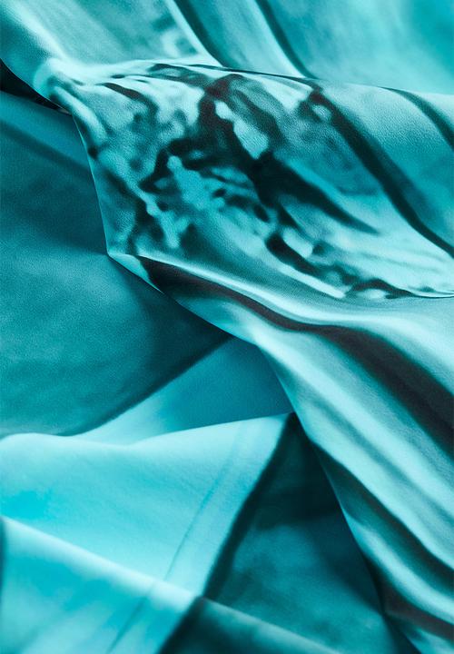 H&M - H&M Studio: Printed wrapover body - turquoise/patterned