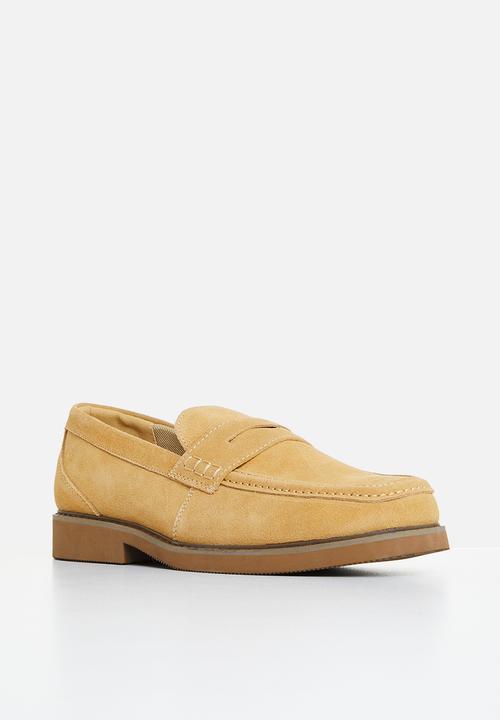 Jonathan D - J franklin genuine suede loafer - shortbread