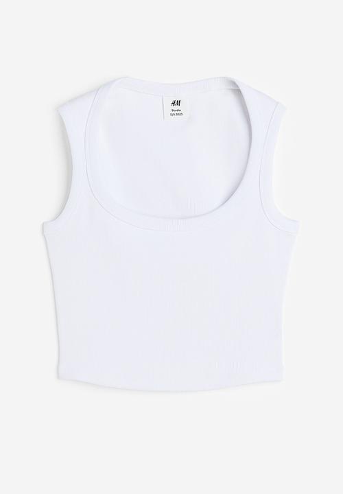 H&M - H&M Studio: Cropped vest top - white