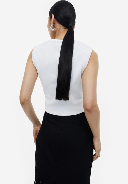 H&M - H&M Studio: Cropped vest top - white