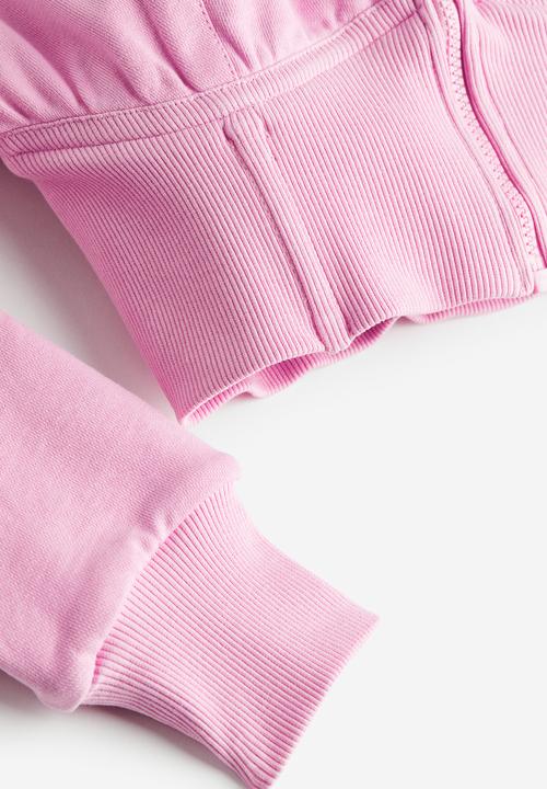 H&M - H&M Studio: Cropped zip-through hoodie - light pink