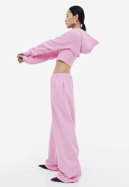 H&M - H&M Studio: Cropped zip-through hoodie - light pink