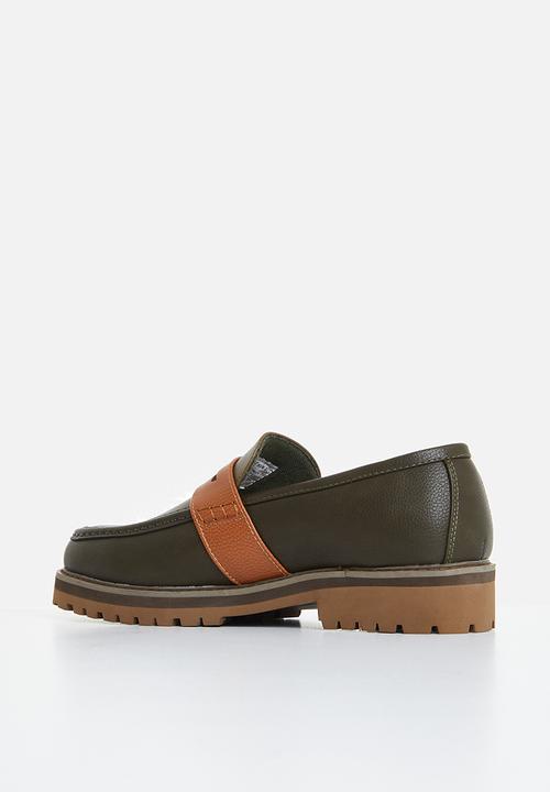 Jonathan D - J penny moc pebbled pu loafer - hunter