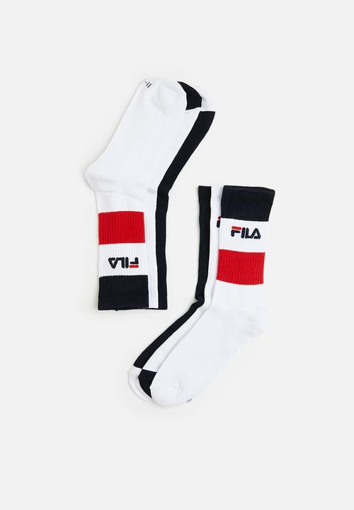 FILA - Kenneth 3 pk tube socks - white/aop/peacoat