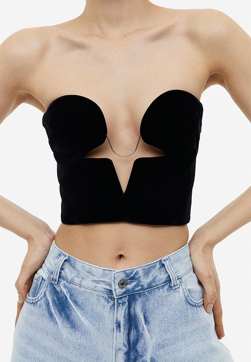 H&M - H&M Studio: Velvet bustier - black