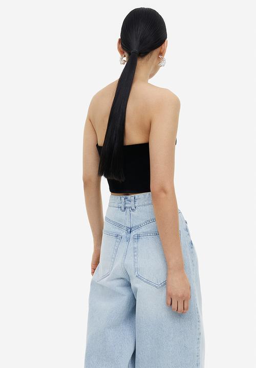 H&M - H&M Studio: Velvet bustier - black