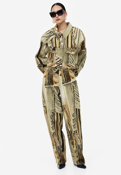 H&M - H&M Studio: Printed jeans - beige/patterned