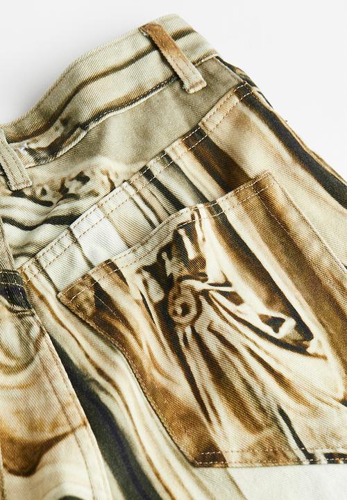 H&M - H&M Studio: Printed jeans - beige/patterned
