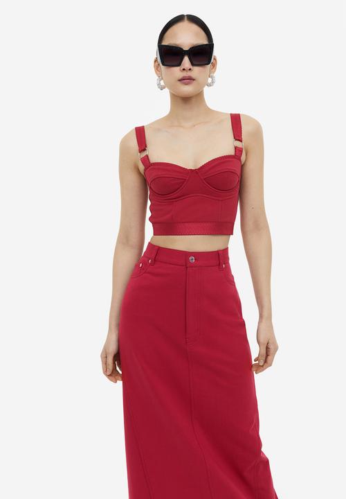 H&M - H&M Studio: Bustier top - dark red