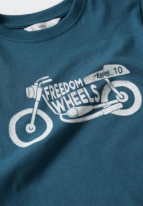 MANGO - T-shirt motorful - blue