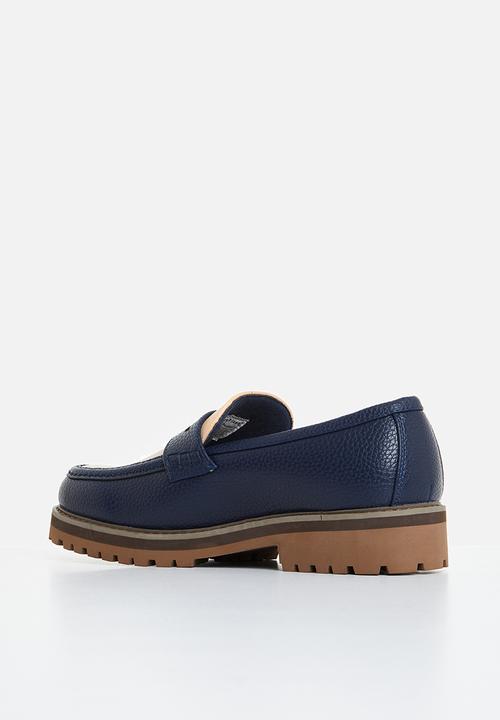 Jonathan D - J penny moc pebbled pu loafer - blueberry
