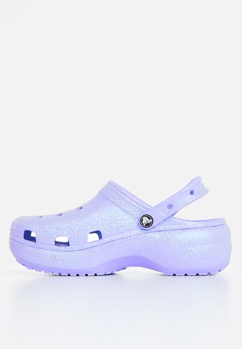 Crocs - Classic platform glitter clog w - moon jelly