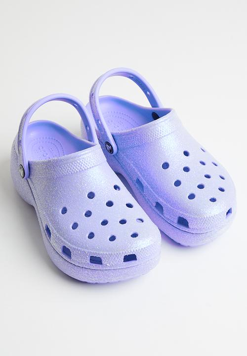 Crocs - Classic platform glitter clog w - moon jelly