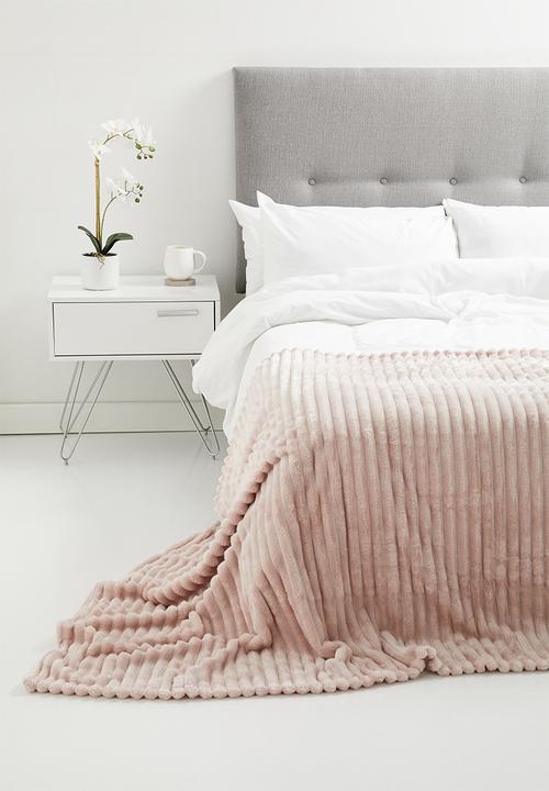 H&S - Plaid jumbo rib throw - pink