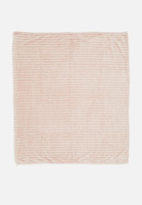 H&S - Plaid jumbo rib throw - pink