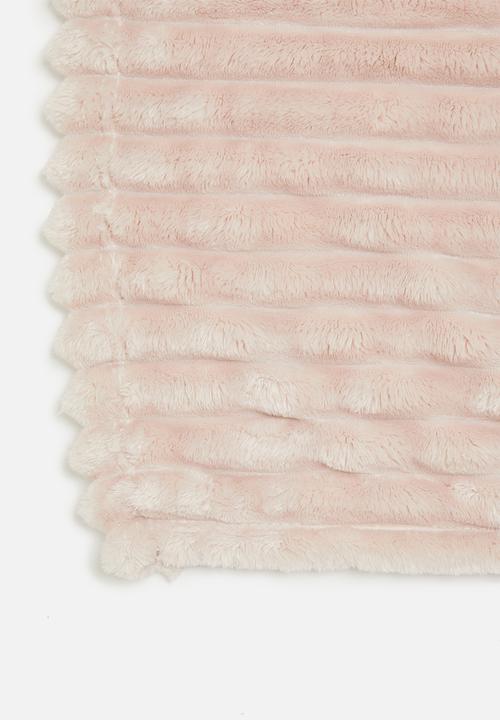 H&S - Plaid jumbo rib throw - pink