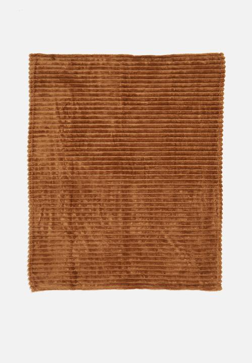 H&S - Plaid jumbo rib throw - rust