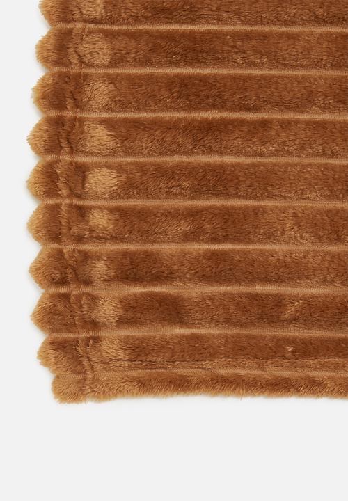 H&S - Plaid jumbo rib throw - rust