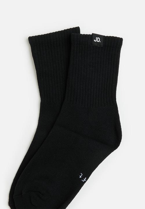 Jonathan D - Crew 2 pack branded quarter crew sox - black