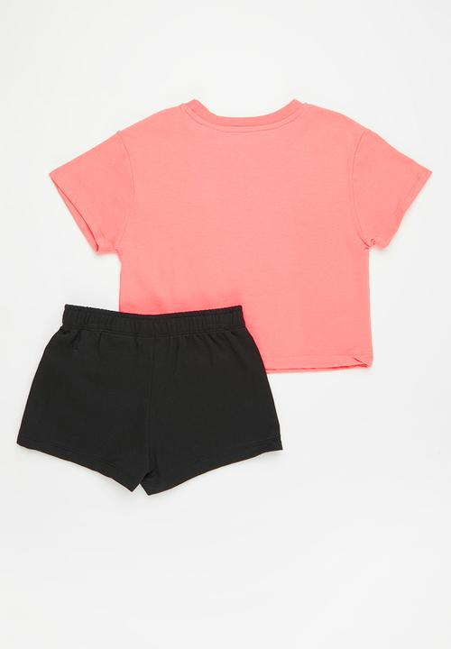 Nike - Nkg boxy tee short set - black & pink
