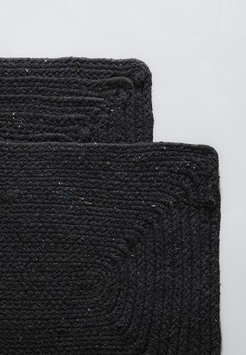 Excellent Houseware - Placemat set of 2 - charcoal