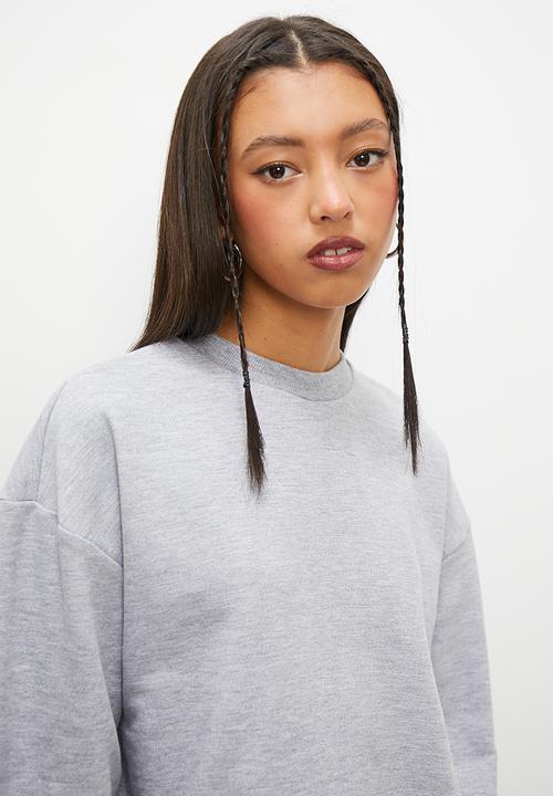 Blake - Crop crew - grey melange