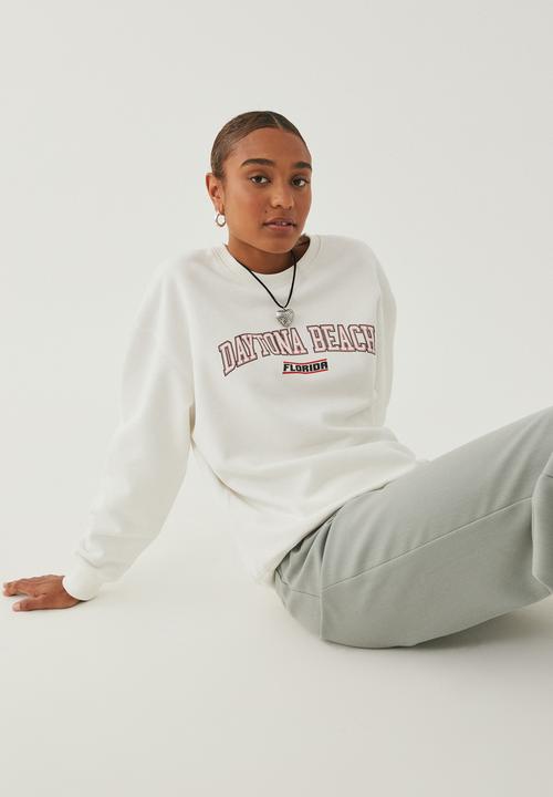 Supré  - Tonya oversized crew jumper - winter white/daytona