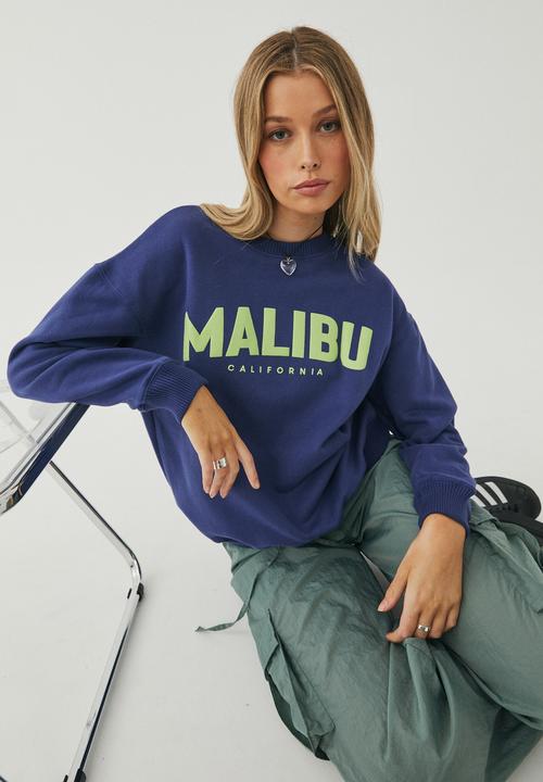 Supré  - Tonya oversized crew jumper - blue ribbon/malibu