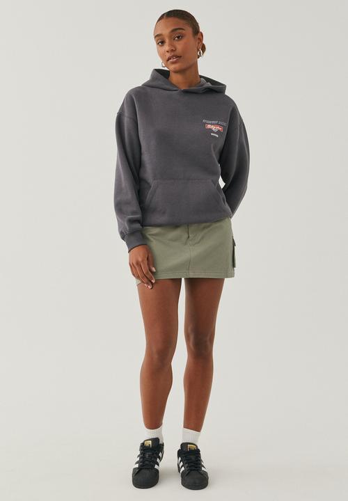 Supré  - Paige oversized printed hoodie - granite grey/silver stone