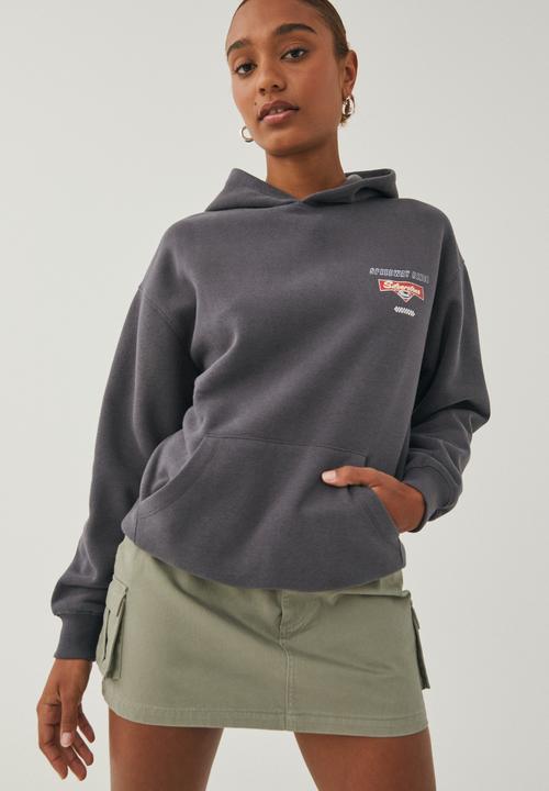 Supré  - Paige oversized printed hoodie - granite grey/silver stone