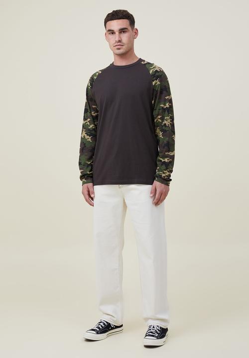 Cotton On - Raglan long sleeve T-shirt  - black/camo