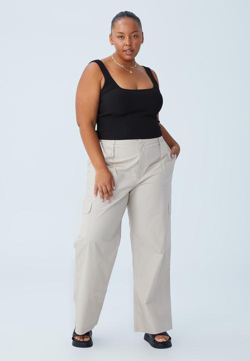 Cotton On - Curve scout cargo pant - washed sand