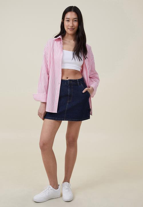 Cotton On - Dad shirt - candy pink pinstripe