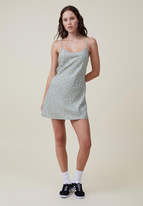 Cotton On - Drew mini slip dress - marlo ditsy tinted sage