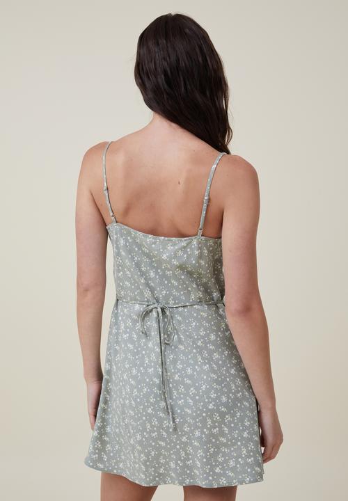 Cotton On - Drew mini slip dress - marlo ditsy tinted sage
