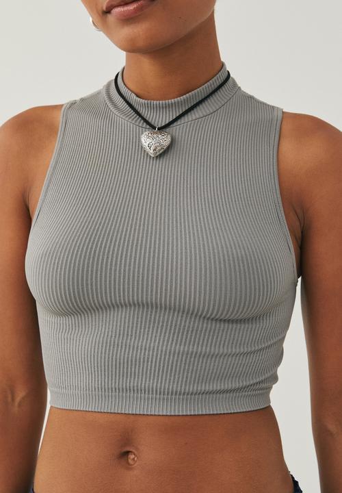 Supré  - Gigi mock neck seamfree top - cement grey