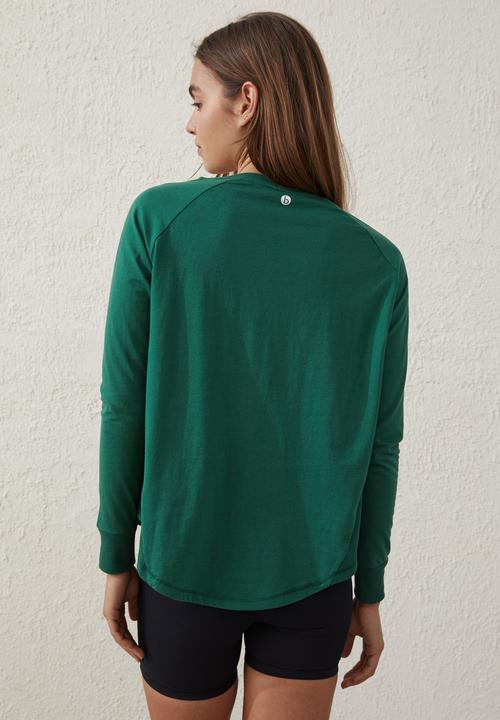 Cotton On - Active rib long sleeve top - verdant green