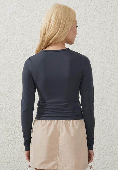 Cotton On - Active ultra soft fitted longsleeve - element blue