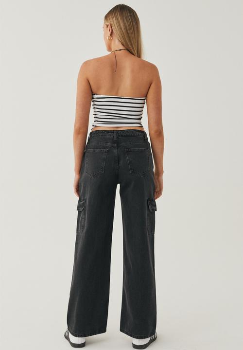 Supré  - Cargo denim jean - washed black