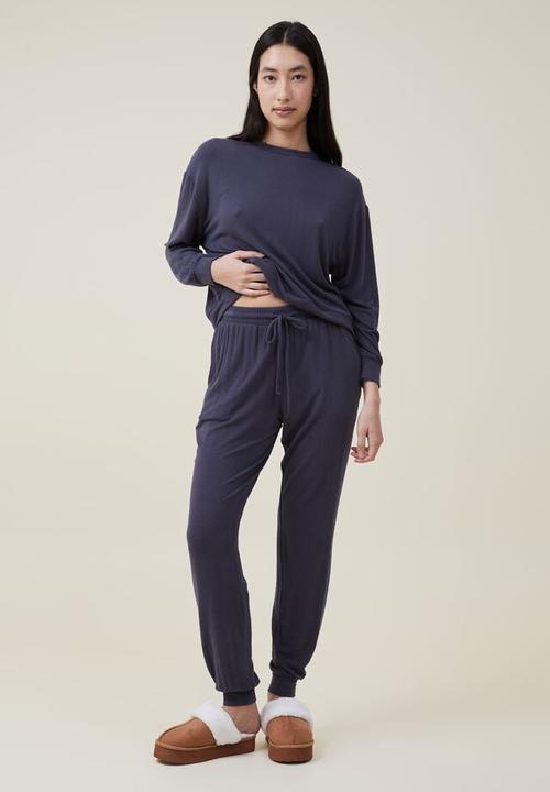 Cotton On - Super soft slim pant - element blue