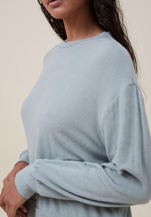 Cotton On - Super soft long sleeve crew - green jasper