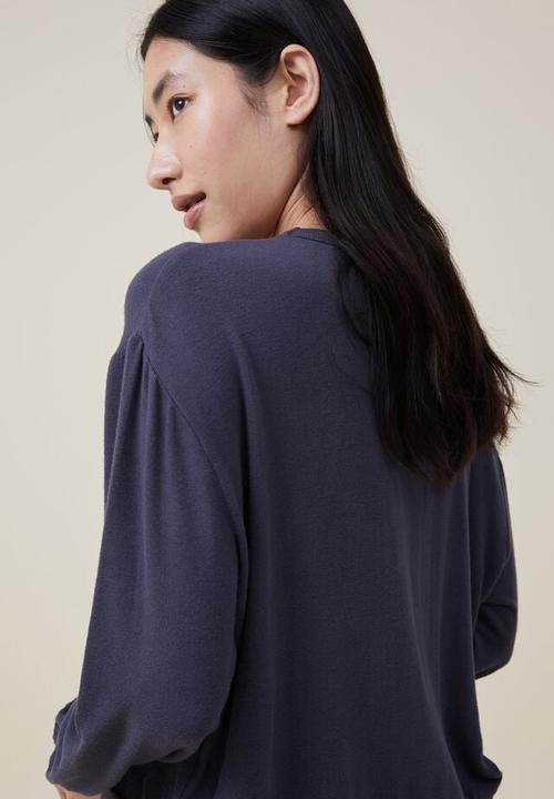 Cotton On - Super soft long sleeve crew - element blue