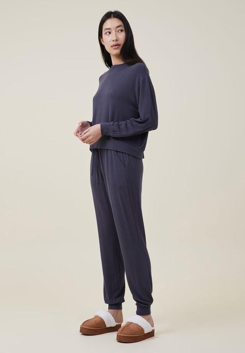 Cotton On - Super soft long sleeve crew - element blue
