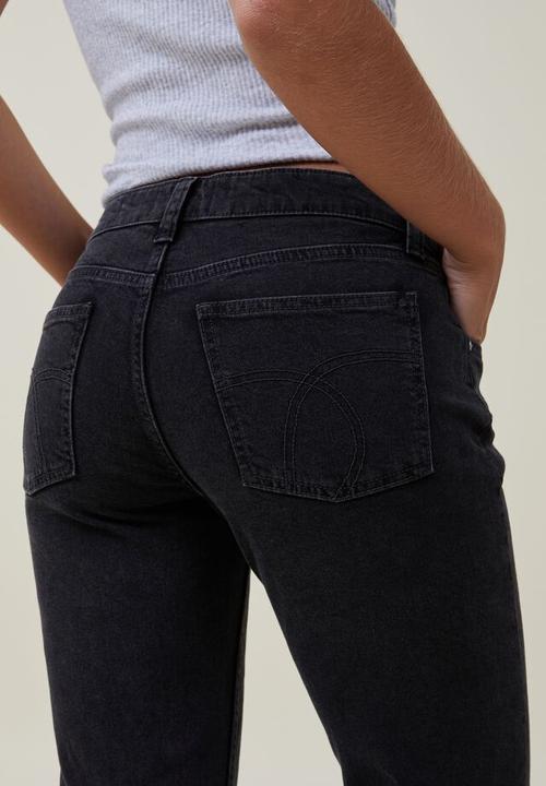 Cotton On - Stretch bootcut jean - graphite black rip