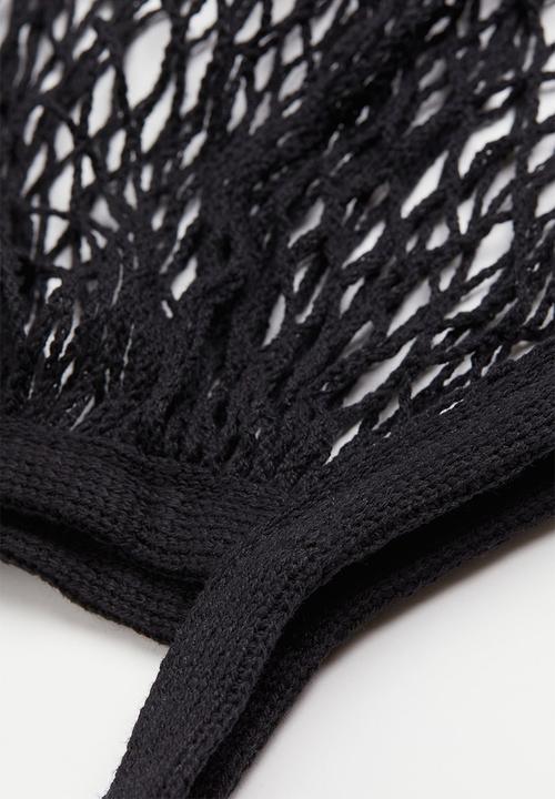 H&M - Cotton string bag - black