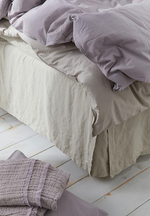 H&M - Double/king size cotton duvet cover set - light mauve