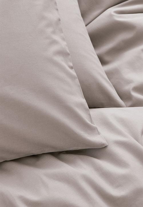 H&M - Cotton double/king duvet cover set - greige 