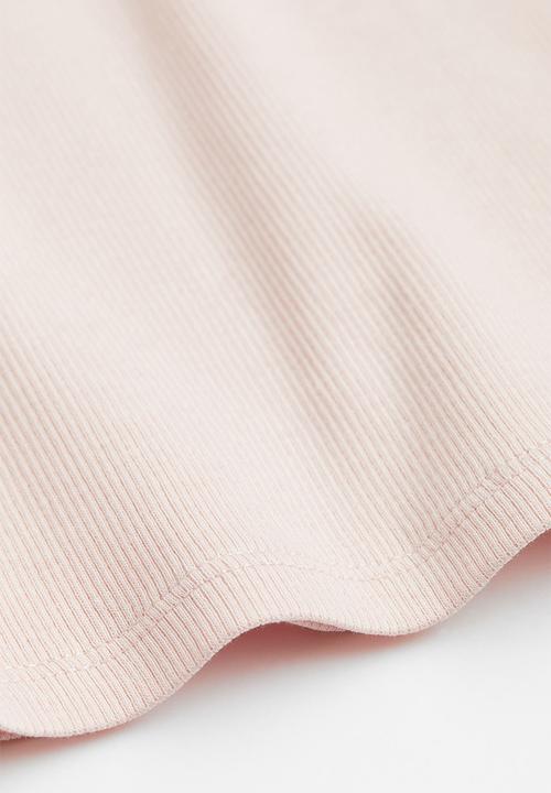 H&M - Ribbed cotton vest top - powder pink